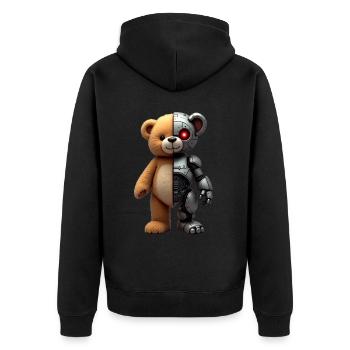 Robot Drôle Tech Ours En Peluche Cyborg Animal Ours - Veste à capuche bio Premium Unisexe - noir - Dos - Nico (187cm)