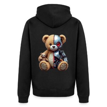 Robot Drôle Tech Ours En Peluche Cyborg Animal Ours - Veste à capuche bio Premium Unisexe - noir - Dos - Nico (187cm)