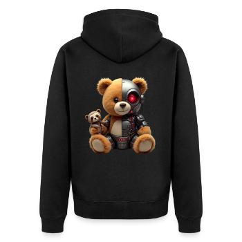 Robot Drôle Tech Ours En Peluche Cyborg Animal Ours - Veste à capuche bio Premium Unisexe - noir - Dos - Nico (187cm)
