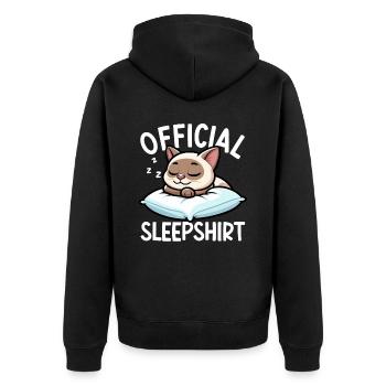 Chemise de nuit officielle Pyjama chat birman - Veste à capuche bio Premium Unisexe - noir - Dos - Nico (187cm)