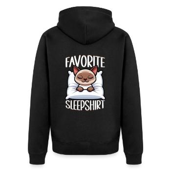 Chemise de nuit officielle Pyjama chat birman - Veste à capuche bio Premium Unisexe - noir - Dos - Nico (187cm)