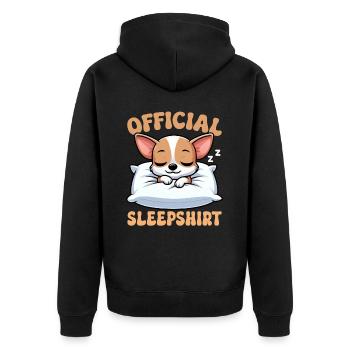 Official Sleeping House Chihuahua Dog Schlafyhead - Unisex Premium Organic Zip Hoodie - black - Back - Nico (187cm)