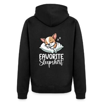 Official Sleeping House Chihuahua Dog Schlafyhead - Unisex Premium Organic Zip Hoodie - black - Back - Nico (187cm)