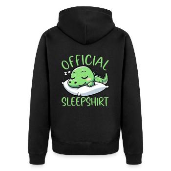 Official Sleeping House Crocodile Sleep Lovers - Unisex Premium Organic Zip Hoodie - black - Back - Nico (187cm)