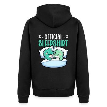 Official Sleeping House Crocodile Sleep Lovers - Unisex Premium Organic Zip Hoodie - black - Back - Nico (187cm)