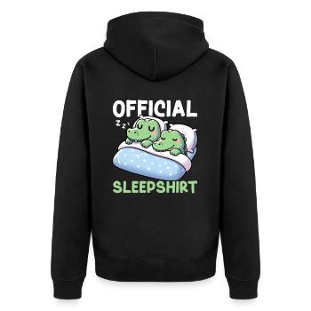 Official Sleeping House Crocodile Sleep Lovers - Unisex Premium Organic Zip Hoodie - black - Back - Nico (187cm)