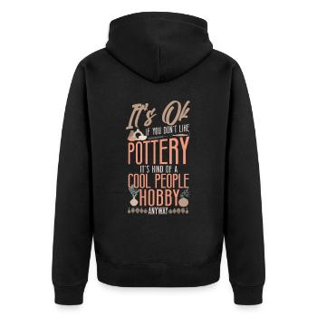Poterie Céramiste Artiste C’est OK Si - Veste à capuche bio Premium Unisexe - noir - Dos - Nico (187cm)