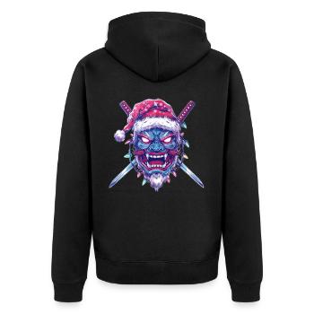 Chapeau de Noël Oni Yokai Devil Mask La Reine des Neiges X - Veste à capuche bio Premium Unisexe - noir - Dos - Nico (187cm)
