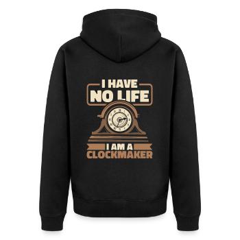 Watchmaker - Unisex Premium Organic Zip Hoodie - black - Back - Nico (187cm)