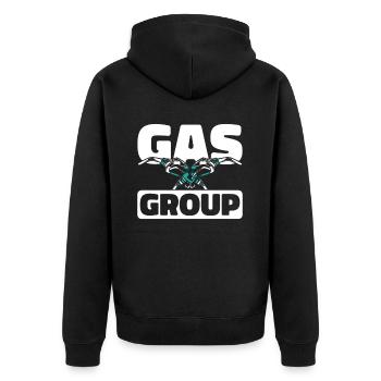 Tankwart Team - Unisex Premium Bio Zip Hoodie - Schwarz - Hinten - Nico (187cm)