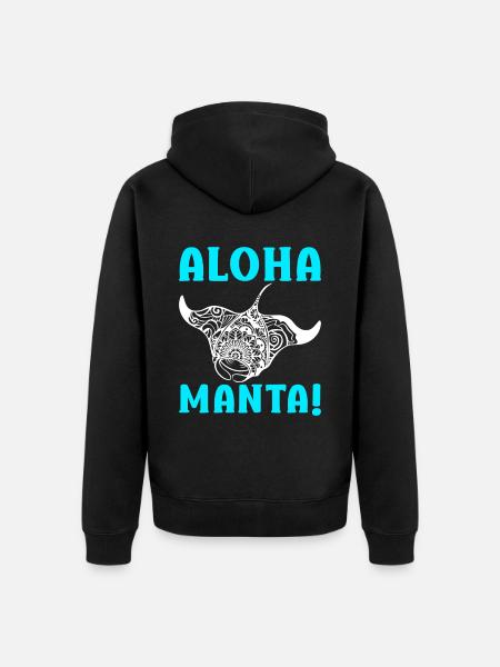 Mantarochen Großer Manta Meeresbewohner - Unisex Premium Bio Zip Hoodie - Schwarz