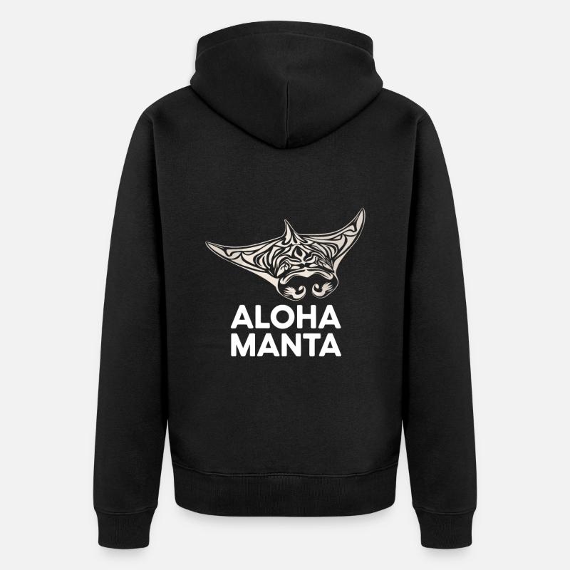 Raies Manta Grandes créatures marines Manta - Veste à capuche bio Premium Unisexe - noir