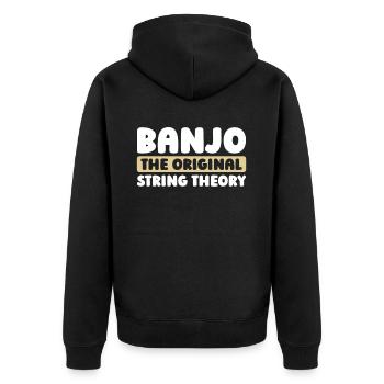 Banjo - Unisex Premium Organic Zip Hoodie - black - Back - Nico (187cm)
