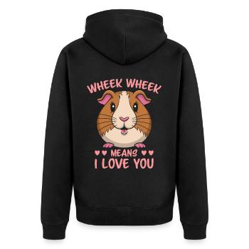 Guinea Pig Saying, Guinea Pig Gift - Unisex Premium Organic Zip Hoodie - black - Back - Nico (187cm)