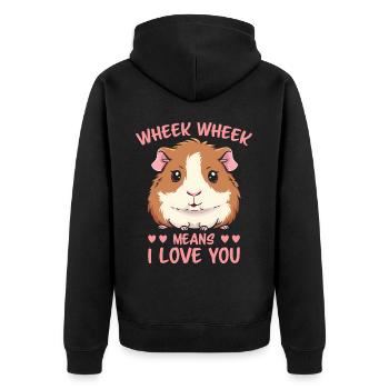 Guinea Pig Saying, Guinea Pig Gift - Unisex Premium Organic Zip Hoodie - black - Back - Nico (187cm)