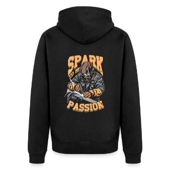 Welder Welding Specialist Spark To my Passion - Unisex Premium Organic Zip Hoodie - black - Back - Nico (187cm)