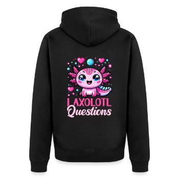 Axolotl Süßer Amphibien -Haustierliebhaber Otaku - Unisex Premium Bio Zip Hoodie - Schwarz - Hinten - Nico (187cm)