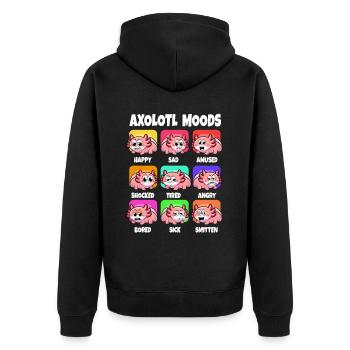 Axolotl Süßer Amphibien -Haustierliebhaber Otaku - Unisex Premium Bio Zip Hoodie - Schwarz - Hinten - Nico (187cm)