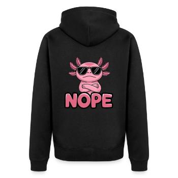 Axolotl Süßer Amphibien -Haustierliebhaber Otaku - Unisex Premium Bio Zip Hoodie - Schwarz - Hinten - Nico (187cm)