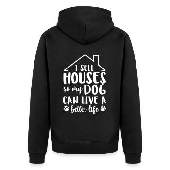 Agent immobilier Agent immobilier Cadeau - Veste à capuche bio Premium Unisexe - noir - Dos - Nico (187cm)