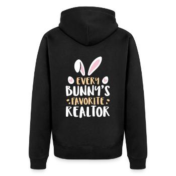 Real Estate Agent Real Estate Agent Gift - Unisex Premium Organic Zip Hoodie - black - Back - Nico (187cm)