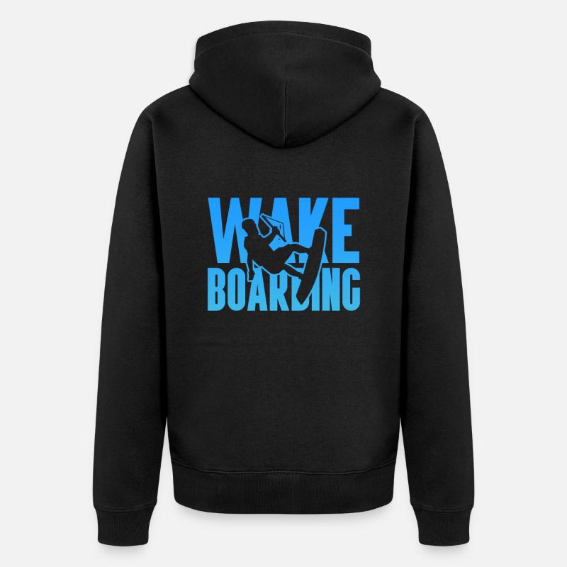 Wakeboard Wakeboarder Wakeboarding Geschenk - Unisex Premium Bio Zip Hoodie - Schwarz