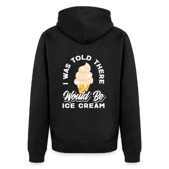 Amateur de crème glacée Je dirais crème glacée - Veste à capuche bio Premium Unisexe - noir - Dos - Nico (187cm)