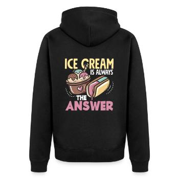 Amateur de crème glacée Répondre toujours - Veste à capuche bio Premium Unisexe - noir - Dos - Nico (187cm)