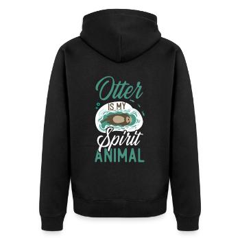 Otter Otter Is My Spirit Animal - Unisex Premium Organic Zip Hoodie - black - Back - Nico (187cm)