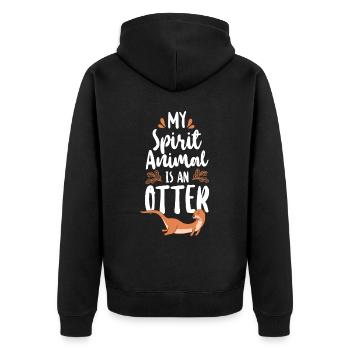 Otter My Spirit Animal Is An Otter - Unisex Premium Organic Zip Hoodie - black - Back - Nico (187cm)