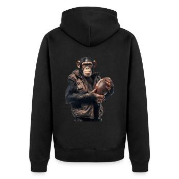 Football de chimpanzé - Veste à capuche bio Premium Unisexe - noir - Dos - Nico (187cm)