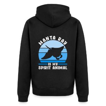 Manta Rays Great Manta Sea Creatures - Unisex Premium Organic Zip Hoodie - black - Back - Nico (187cm)