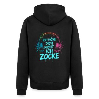 Gamer Gaming Gamer Gaming Christmas - Unisex Premium Organic Zip Hoodie - black - Back - Nico (187cm)