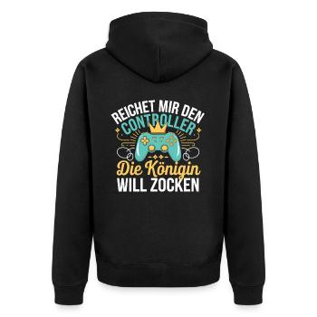 Gamer Gaming Gamer Gaming Christmas - Unisex Premium Organic Zip Hoodie - black - Back - Nico (187cm)
