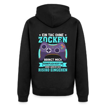 Gamer Gaming Gamer Gaming Christmas - Unisex Premium Organic Zip Hoodie - black - Back - Nico (187cm)