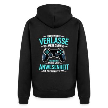Gamer Gaming Gamer Gaming Christmas - Unisex Premium Organic Zip Hoodie - black - Back - Nico (187cm)