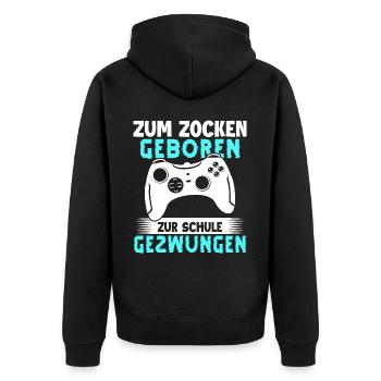 Gamer Gaming Gamer Gaming Christmas - Unisex Premium Organic Zip Hoodie - black - Back - Nico (187cm)