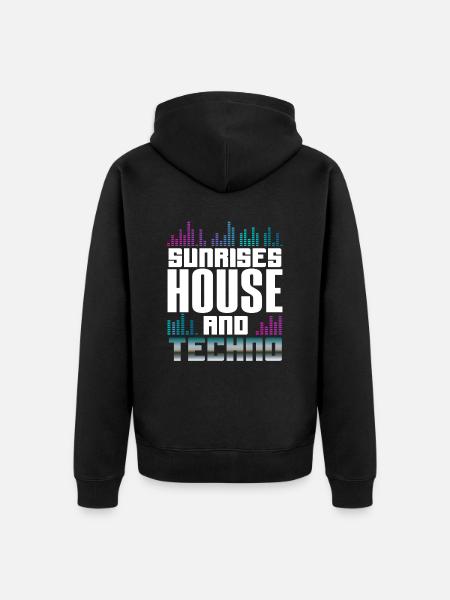 Sunrises House And Techno Lover - Unisex Premium Organic Zip Hoodie - black