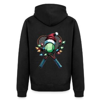 Tennis player Team coach Coach Weihnach - Unisex Premium Organic Zip Hoodie - black - Back - Nico (187cm)