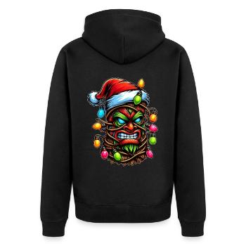 Tiki Luau Hawaïen Hawaïen Tiki Masque Noël Maman - Veste à capuche bio Premium Unisexe - noir - Dos - Nico (187cm)