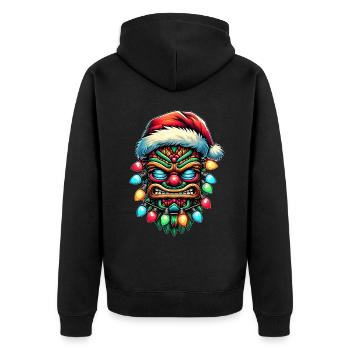 Tiki Luau Hawaïen Hawaïen Tiki Masque Noël Maman - Veste à capuche bio Premium Unisexe - noir - Dos - Nico (187cm)