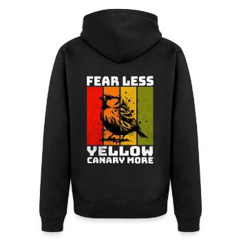 Yellow Canary Yellow-bellied Girlitz - Unisex Premium Organic Zip Hoodie - black - Back - Nico (187cm)
