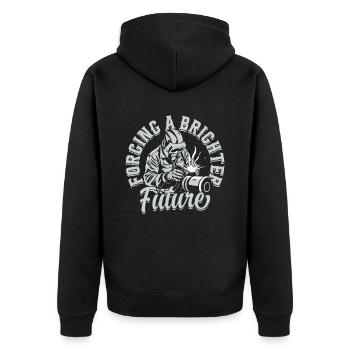 Soudeur : forger un avenir meilleur - Veste à capuche bio Premium Unisexe - noir - Dos - Nico (187cm)