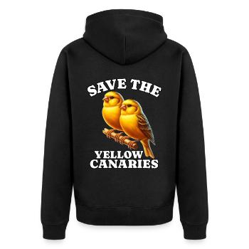 Girlitz à ventre jaune Sauver Canari jaune - Veste à capuche bio Premium Unisexe - noir - Dos - Nico (187cm)