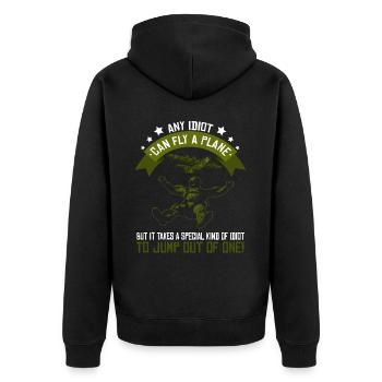 Skydive Freefly Fallschirmspringer Shirt Skydiving - Unisex Premium Bio Zip Hoodie - Schwarz - Hinten - Nico (187cm)
