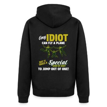 Skydive Freefly Fallschirmspringer Shirt Skydiving - Unisex Premium Bio Zip Hoodie - Schwarz - Hinten - Nico (187cm)