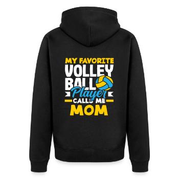 Mein Lieblings-Volleyballspieler Nennt Mich Mama - Unisex Premium Bio Zip Hoodie - Schwarz - Hinten - Nico (187cm)
