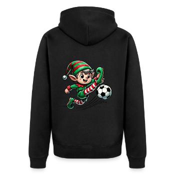 Aventure de football elfe de Noël - Veste à capuche bio Premium Unisexe - noir - Dos - Nico (187cm)