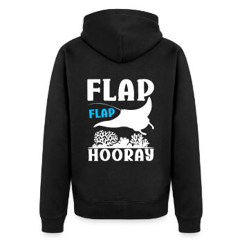 Manta Rays Great Manta Sea Creatures - Unisex Premium Organic Zip Hoodie - black - Back - Nico (187cm)