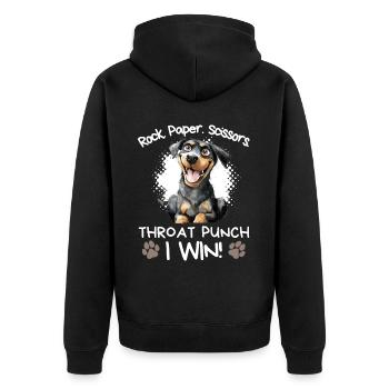 Roche Papier Ciseaux Rottweiler Humour drôle - Veste à capuche bio Premium Unisexe - noir - Dos - Nico (187cm)